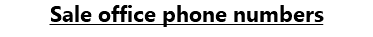 Sale office phone numbers
